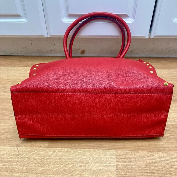 NWOT 🌟 Red & Gold Studded Large Tote Bag - Picture 2 of 5